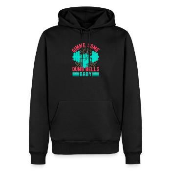Fitness Fanatics Some Dumb Bells Baby Calisthenics - Männer Premium Bio Hoodie - Schwarz - Vorne - Nico (187cm)