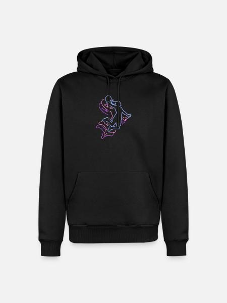 Basket-ball féminin - Sweat à capuche Premium bio Homme - noir