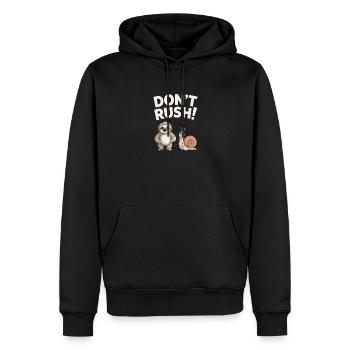 Trägheit und Schnecke. Beeil dich nicht. - Männer Premium Bio Hoodie - Schwarz - Vorne - Nico (187cm)