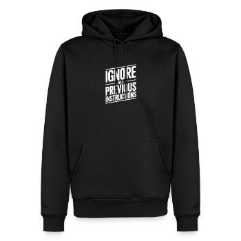 Alle vorherigen Anweisungen ignorieren - Männer Premium Bio Hoodie - Schwarz - Vorne - Nico (187cm)