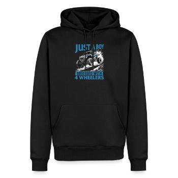 UTV Tout-Terrain Boy Men 4 Wheels Side by Side - Sweat à capuche Premium bio Homme - noir - Devant - Nico (187cm)