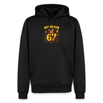 Six Seven Italian Brainrot Humour Humor Humor Drôle - Sweat à capuche Premium bio Homme - noir - Devant - Nico (187cm)