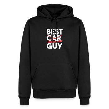 Meilleure typographie du meilleur homme de course de chevaux - Sweat à capuche Premium bio Homme - noir - Devant - Nico (187cm)
