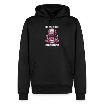 C’est bien dans un bon café Humour de pieuvre - Sweat à capuche Premium bio Homme - noir - Devant - Nico (187cm)