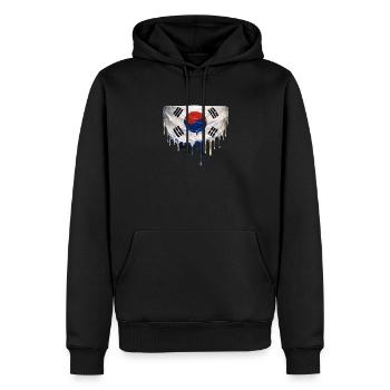 Tropfende Koreaflagge  - Männer Premium Bio Hoodie - Schwarz - Vorne - Nico (187cm)