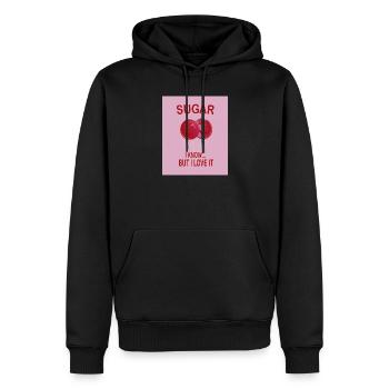 Sweet Sugar Love Pink Candy Humor Shirt - Männer Premium Bio Hoodie - Schwarz - Vorne - Nico (187cm)