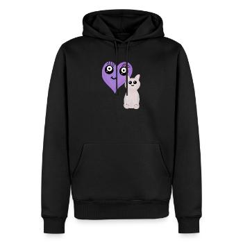 Cat Hearts Pets Cats - Men’s Premium Organic Hoodie - black - Front - Nico (187cm)