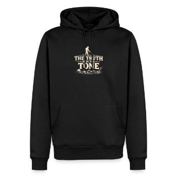 The truth is in the tone | Probe Detector - Men’s Premium Organic Hoodie - black - Front - Nico (187cm)