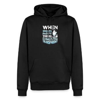 Dicton anglais d’Halloween de Chasseur de Fantômes - Sweat à capuche Premium bio Homme - noir - Devant - Nico (187cm)