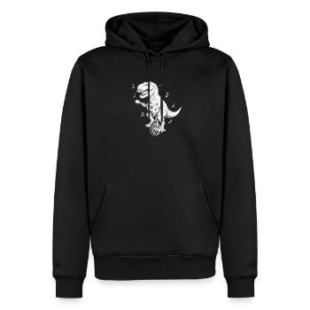 Illustration musicale pour monocycle T-Rex - Sweat à capuche Premium bio Homme - noir - Devant - Nico (187cm)