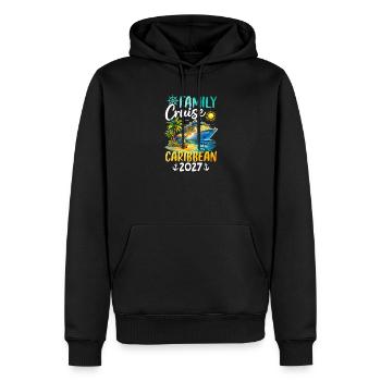 Croisière Famille dans les Caraïbes 2027 - Sweat à capuche Premium bio Homme - noir - Devant - Nico (187cm)