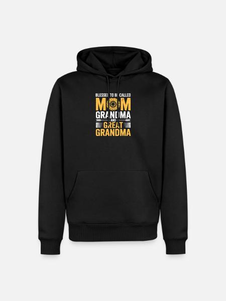 Mama Großmutter Sonnenblumen Design - Männer Premium Bio Hoodie - Schwarz