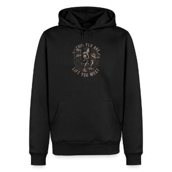 Motivation fitness Bodybuilder Lifting Que vous devez absolument faire à la salle de sport - Sweat à capuche Premium bio Homme - noir - Devant - Nico (187cm)