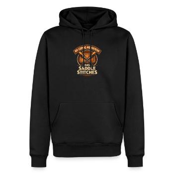 Mein Ventil: Sattelstich | Leder nähen - Männer Premium Bio Hoodie - Schwarz - Vorne - Nico (187cm)