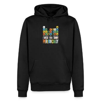 Periodensystem Shirt – bunte Typografie - Männer Premium Bio Hoodie - Schwarz - Vorne - Nico (187cm)