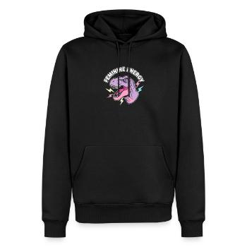 Énergie féminine NeonDino - Sweat à capuche Premium bio Homme - noir - Devant - Nico (187cm)