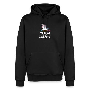  Yoga Statt Ausrasten Einhorn Yoga Motiv Für - Männer Premium Bio Hoodie - Schwarz - Vorne - Nico (187cm)