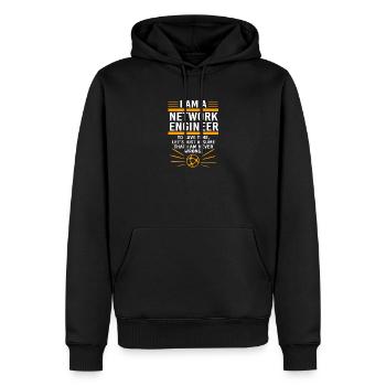 Informaticien en réseau, programmeur, administrateur - Sweat à capuche Premium bio Homme - noir - Devant - Nico (187cm)