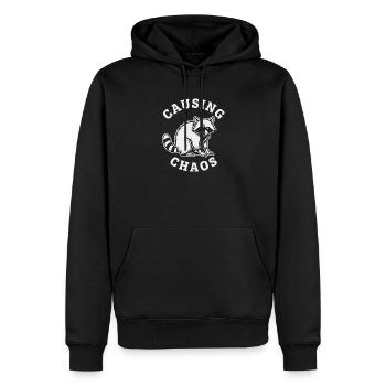 Chaotischer Waschbär Causing Chaos - Männer Premium Bio Hoodie - Schwarz - Vorne - Nico (187cm)