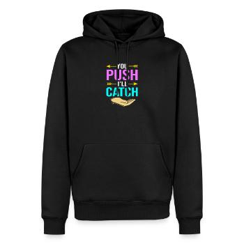 Hebamme - Männer Premium Bio Hoodie - Schwarz - Vorne - Nico (187cm)