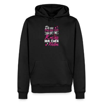Prinzessin mit Helm statt Krone Motorrad - Männer Premium Bio Hoodie - Schwarz - Vorne - Nico (187cm)