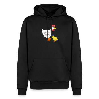 Farbiges Huhn mit Küken Ostern Kinder - Männer Premium Bio Hoodie - Schwarz - Vorne - Nico (187cm)