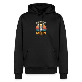  Zuhause Ist Wo Man Abends Moin Sagt Nordsee Möwe - Männer Premium Bio Hoodie - Schwarz - Vorne - Nico (187cm)