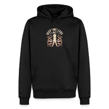 Tiefseebewohner vereint | Oktopus Tiefsee - Männer Premium Bio Hoodie - Schwarz - Vorne - Nico (187cm)