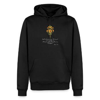 Christian Sunflower Positivity God Religion - Men’s Premium Organic Hoodie - black - Front - Nico (187cm)