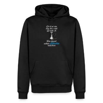 Geld reicht nicht Shisha zählt - Männer Premium Bio Hoodie - Schwarz - Vorne - Nico (187cm)