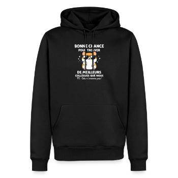 Humour meilleur collegue - Sweat à capuche Premium bio Homme - noir - Devant - Nico (187cm)