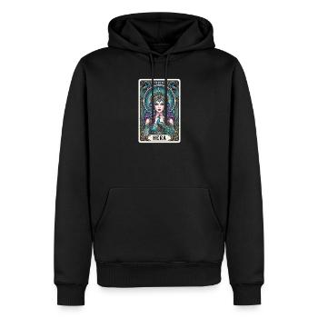 Carte de tarot d’Héra - Sweat à capuche Premium bio Homme - noir - Devant - Nico (187cm)