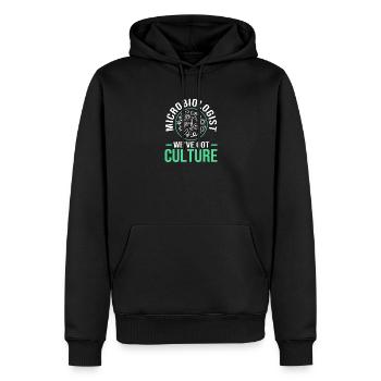 Microbiologie Biologie Sciences biologiques - Sweat à capuche Premium bio Homme - noir - Devant - Nico (187cm)