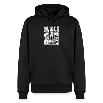 Plage de Malle 2026 Jersey - Sweat à capuche Premium bio Homme - noir - Devant - Nico (187cm)