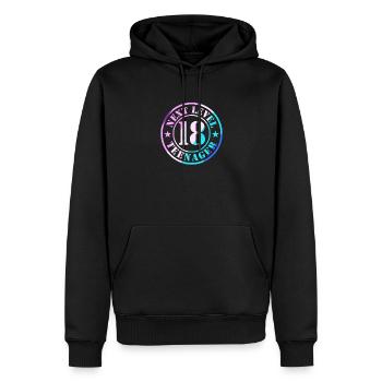 18. Geburtstag Junge Mädchen Teenager Level 18 - Männer Premium Bio Hoodie - Schwarz - Vorne - Nico (187cm)