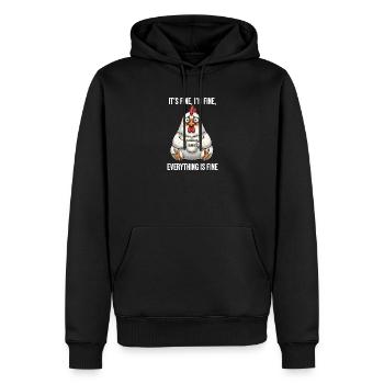 Its Fine Im Fine Kaffee Huhn Humor - Männer Premium Bio Hoodie - Schwarz - Vorne - Nico (187cm)