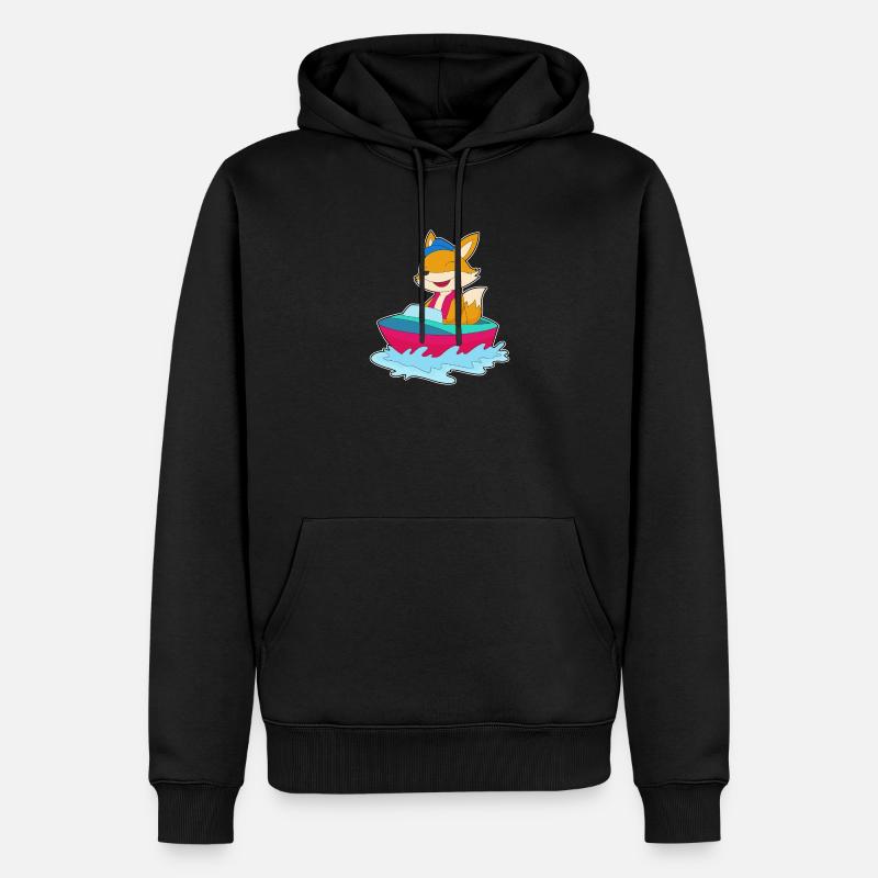 Fuchs kleines Boot - Männer Premium Bio Hoodie - Schwarz