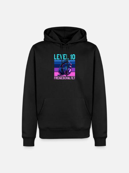 10. Geburtstag Junge Mädchen Legende Level 10 - Männer Premium Bio Hoodie - Schwarz