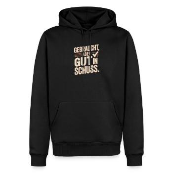 Gebraucht Aber Gut In Schuss Oldtimer GeburtstagGe - Männer Premium Bio Hoodie - Schwarz - Vorne - Nico (187cm)