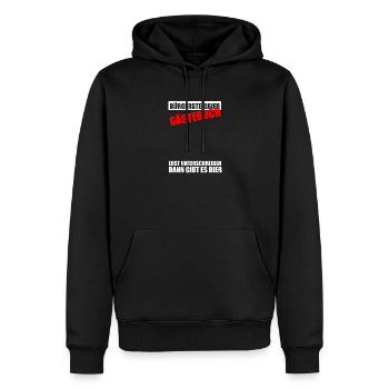 Gästebuch Bürgersteigbier Ortskontrollfahrt OKF - Männer Premium Bio Hoodie - Schwarz - Vorne - Nico (187cm)