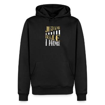 Encore un devis de trader drôle - Sweat à capuche Premium bio Homme - noir - Devant - Nico (187cm)