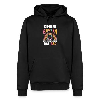 Kindergarten Ade Ich Lerne Jetzt Das ABC - Männer Premium Bio Hoodie - Schwarz - Vorne - Nico (187cm)