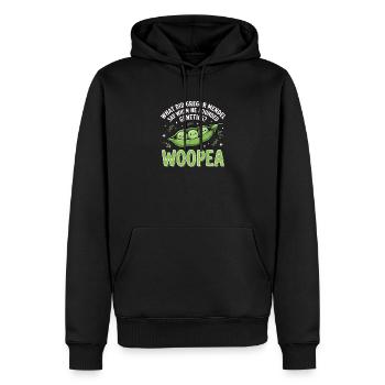 ErbsenGenetik Mendelwitz WOOPEA - Männer Premium Bio Hoodie - Schwarz - Vorne - Nico (187cm)