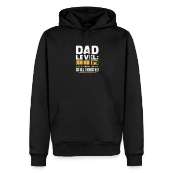 Niveau Père : Toujours familier - Sweat à capuche Premium bio Homme - noir - Devant - Nico (187cm)