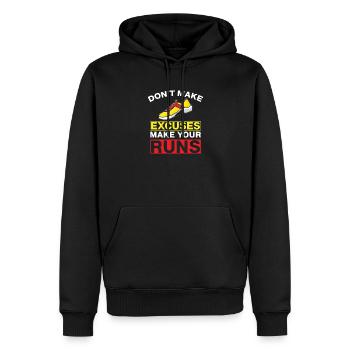 Running Don´t Make Excuses Marathon Runner Gift - Männer Premium Bio Hoodie - Schwarz - Vorne - Nico (187cm)