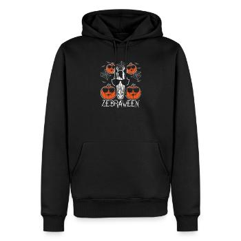 Safari Afrique Faune du Serengeti Zèbre d’Halloween - Sweat à capuche Premium bio Homme - noir - Devant - Nico (187cm)