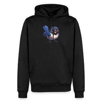 Pies Magpie - Sweat à capuche Premium bio Homme - noir - Devant - Nico (187cm)
