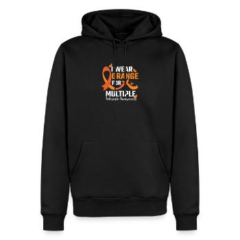MS-Bewusstsein für Multiple Sklerose Orange Ribbon - Männer Premium Bio Hoodie - Schwarz - Vorne - Nico (187cm)