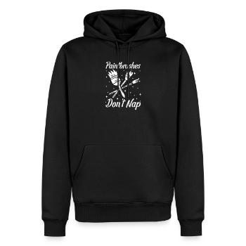 Peintre d’art drôle Pinceaux ne fait pas la sieste Dessin - Sweat à capuche Premium bio Homme - noir - Devant - Nico (187cm)