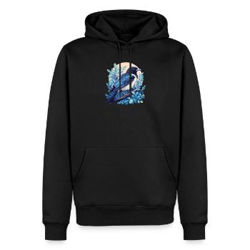 Pies Magpie - Sweat à capuche Premium bio Homme - noir - Devant - Nico (187cm)